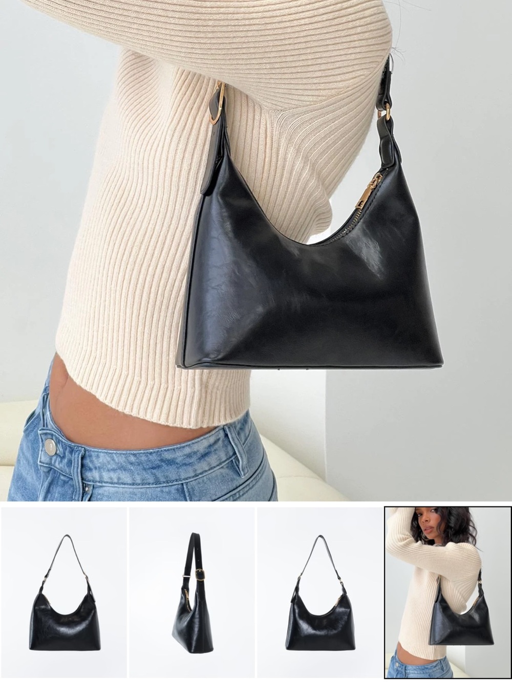 Princess Polly Glazier Shoulder Bag Black